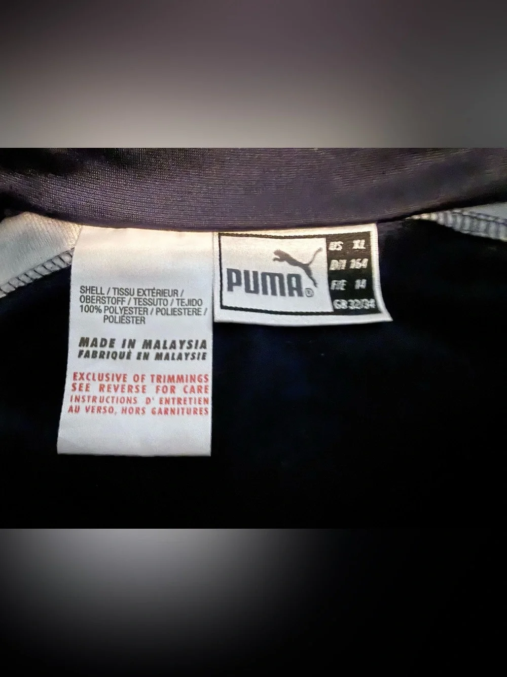 Vintage Puma Iconic T7 Track Jacket Navy Blue White Youth XL 164 Retro